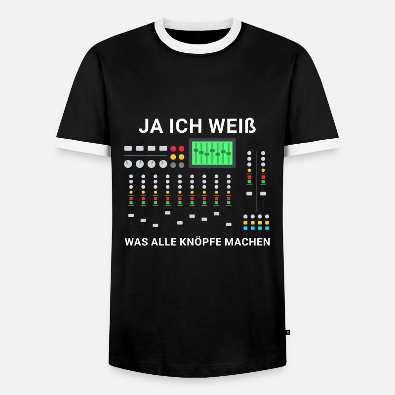 Tontechniker Engineer Mischpult Tontechnik - Männer Kontrast-T-Shirt - Schwarz/Weiß
