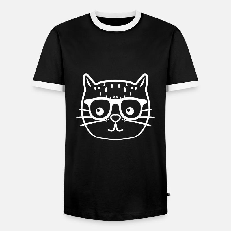 Nerd - Männer Kontrast-T-Shirt - Schwarz/Weiß