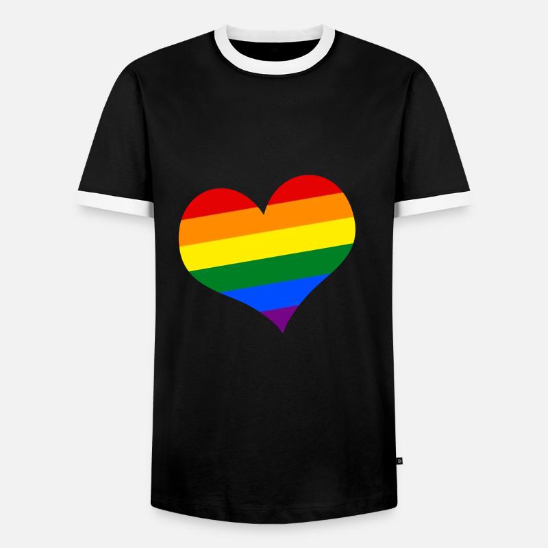 Liebe - Männer Kontrast-T-Shirt - Schwarz/Weiß