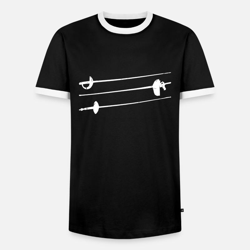 Fechten - Männer Kontrast-T-Shirt - Schwarz/Weiß