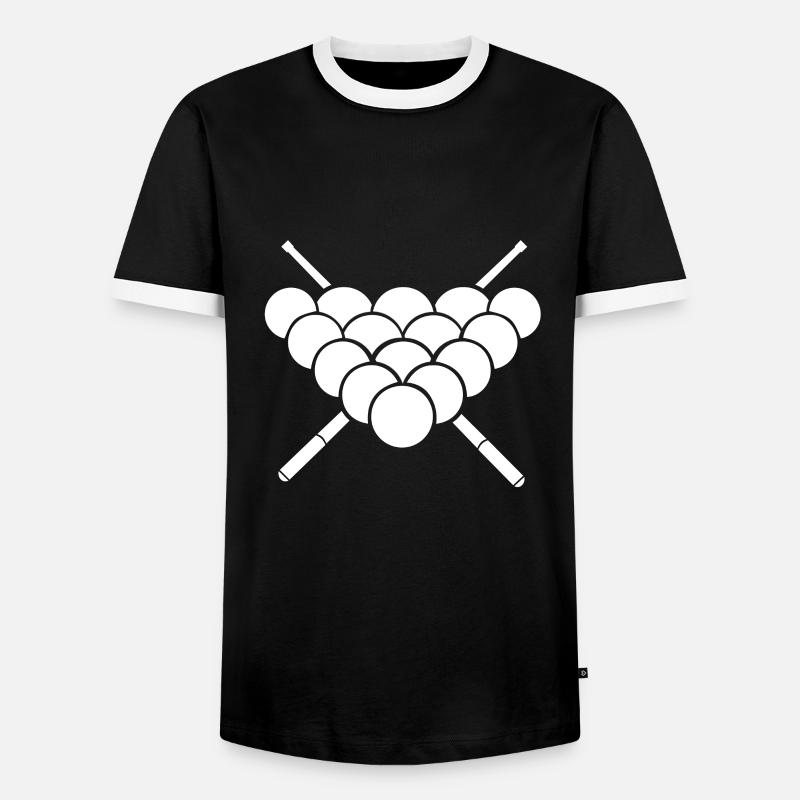 Billard - Männer Kontrast-T-Shirt - Schwarz/Weiß