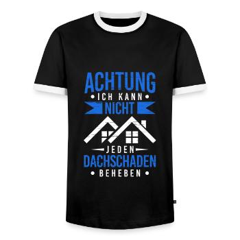 Kann Nicht Jeden Dachschaden Beheben Dackdecker - Männer Kontrast-T-Shirt - Schwarz/Weiß - Vorne - AI Model Female 172 light (172cm) & AI Model Male 178 light (178cm)