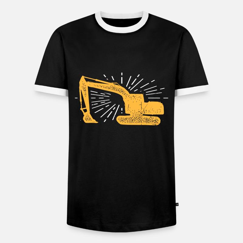 excavator operator - Men's Ringer Shirt - black/white