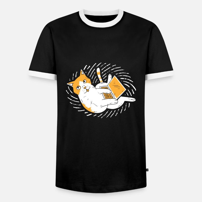 Computer - Männer Kontrast-T-Shirt - Schwarz/Weiß
