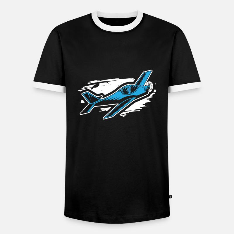 Model flight - Men's Ringer Shirt - black/white
