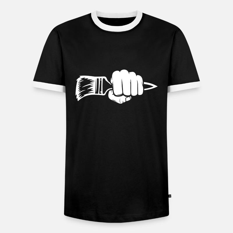 painter - Men's Ringer Shirt - black/white