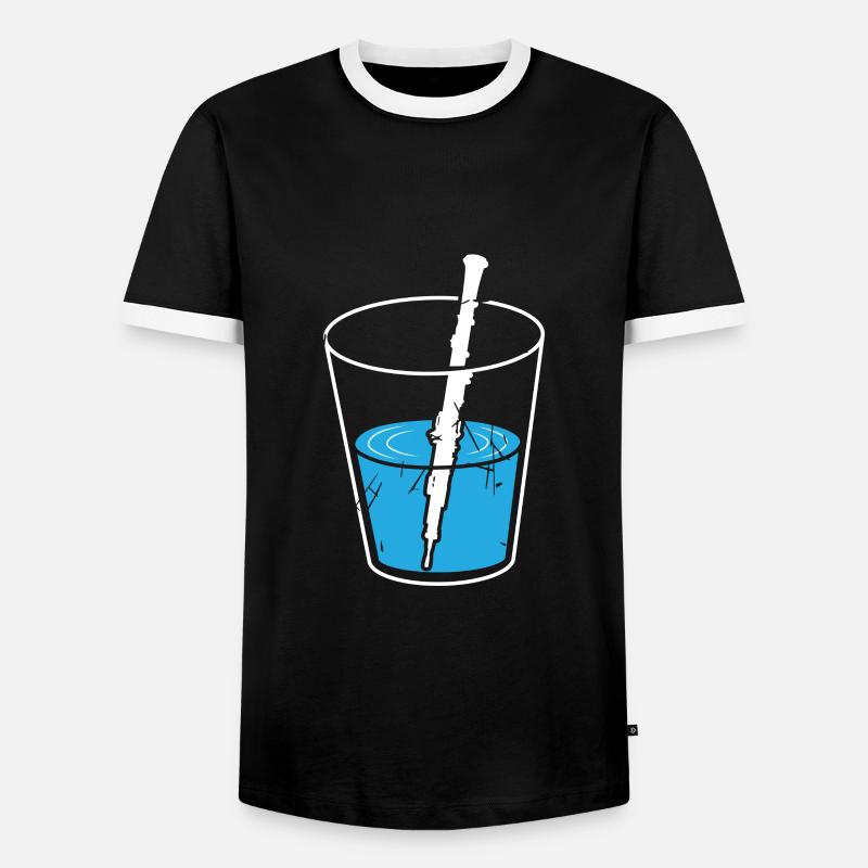 Oboe - Männer Kontrast-T-Shirt - Schwarz/Weiß
