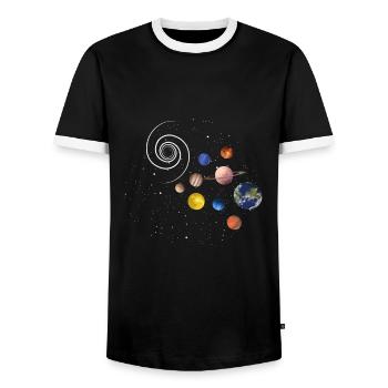 Astronomie - Männer Kontrast-T-Shirt - Schwarz/Weiß - Vorne - AI Model Female 172 light (172cm) & AI Model Male 178 light (178cm)