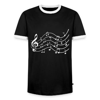 Choir - Men's Ringer Shirt - black/white - Front - AI Model Female 172 light (172cm) & AI Model Male 178 light (178cm)