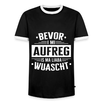 Bevor Aufreg Is Wuascht Österreich Österreicher - Männer Kontrast-T-Shirt - Schwarz/Weiß - Vorne - AI Model Female 172 light (172cm) & AI Model Male 178 light (178cm)