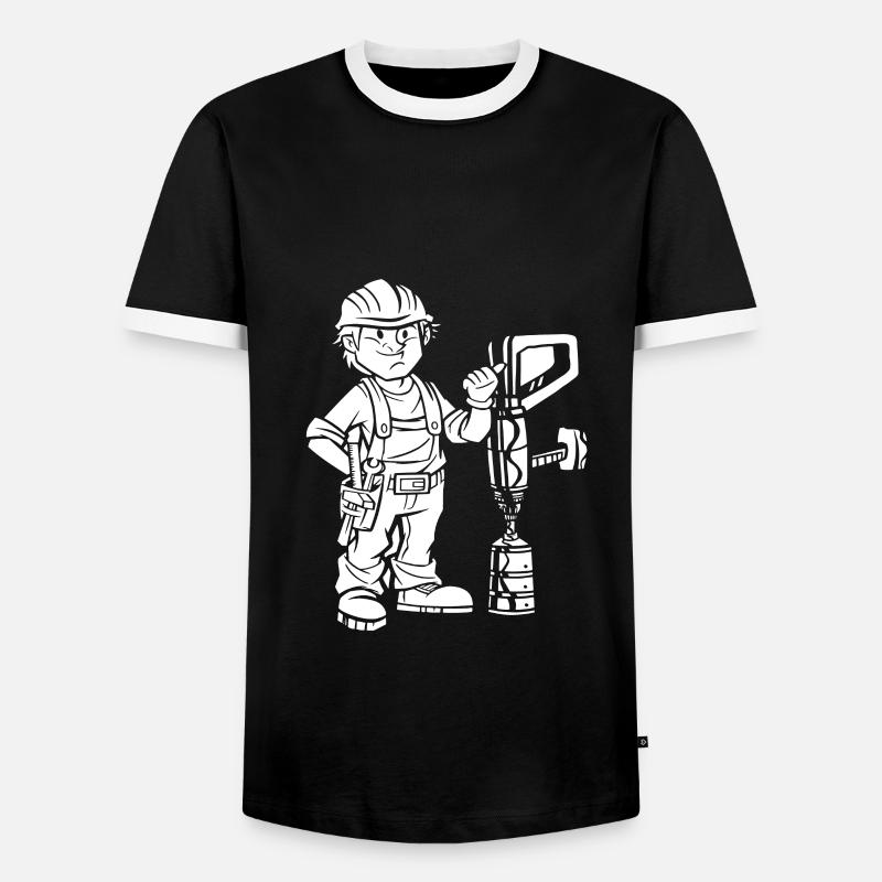 Bauarbeiter - Männer Kontrast-T-Shirt - Schwarz/Weiß