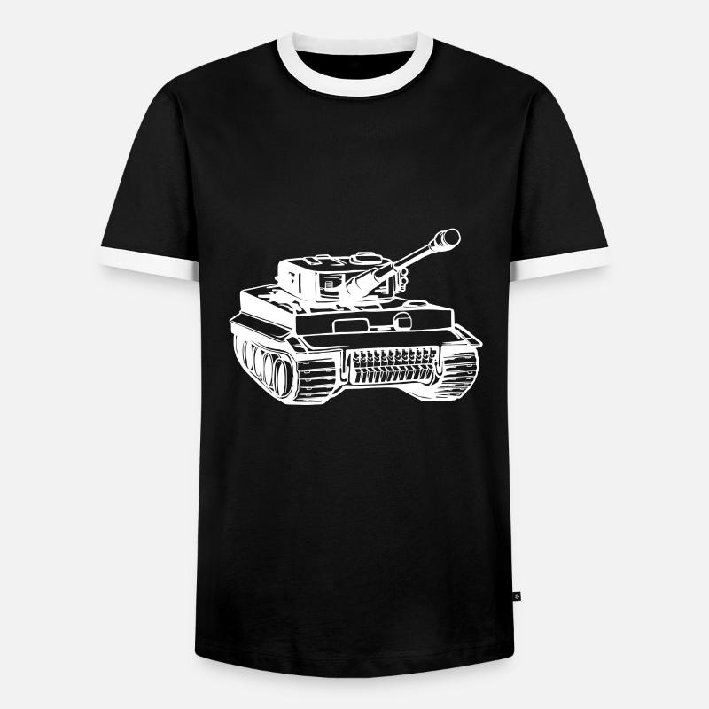 Panzer - Männer Kontrast-T-Shirt - Schwarz/Weiß