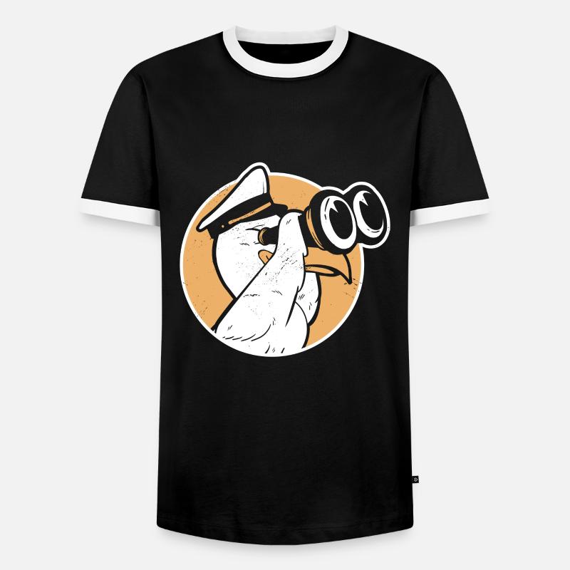 Möwe - Männer Kontrast-T-Shirt - Schwarz/Weiß