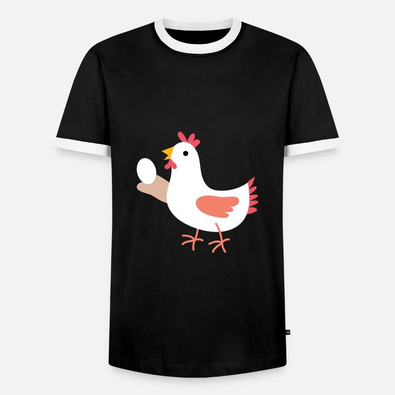 Chicken - Men's Ringer Shirt - black/white