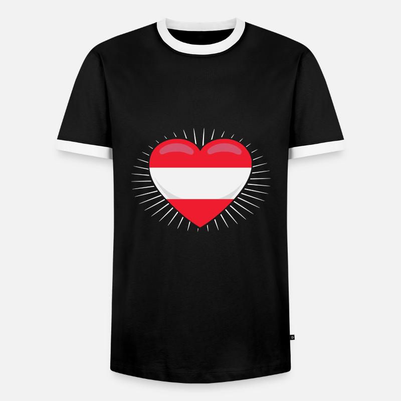 Austria - Men's Ringer Shirt - black/white