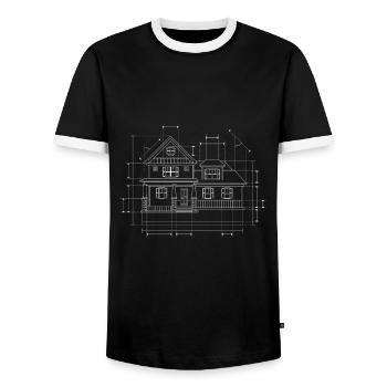architect - Men's Ringer Shirt - black/white - Front - AI Model Female 172 light (172cm) & AI Model Male 178 light (178cm)