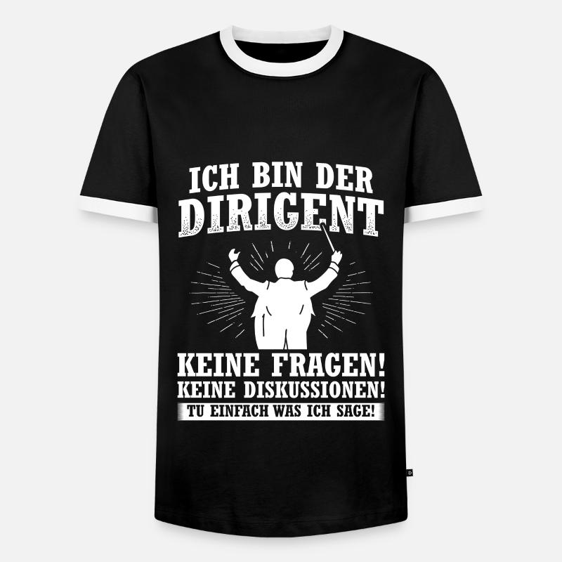 Bin Der Dirigent Chorleiter Musiker - Männer Kontrast-T-Shirt - Schwarz/Weiß