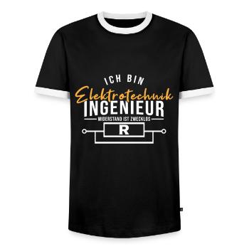 Electrical engineer resistance pointless - Men's Ringer Shirt - black/white - Front - AI Model Female 172 light (172cm) & AI Model Male 178 light (178cm)