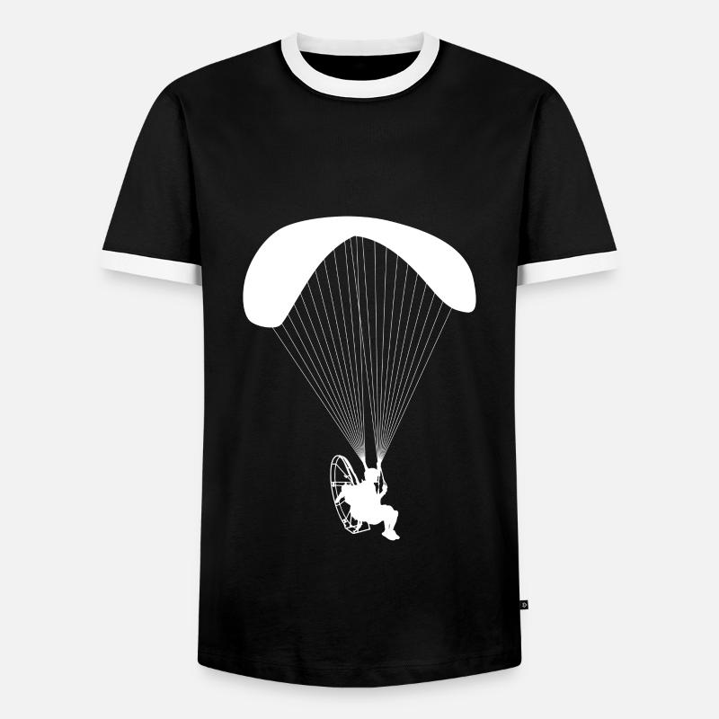 Paramotor - Männer Kontrast-T-Shirt - Schwarz/Weiß