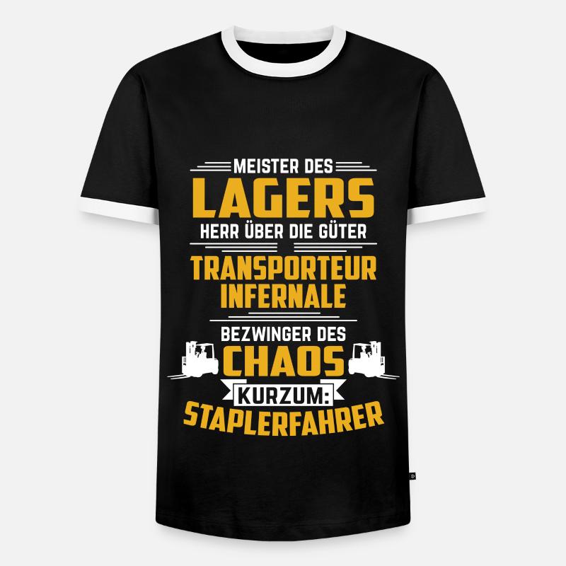 Gabelstapler Lager Geschenkidee - Männer Kontrast-T-Shirt - Schwarz/Weiß