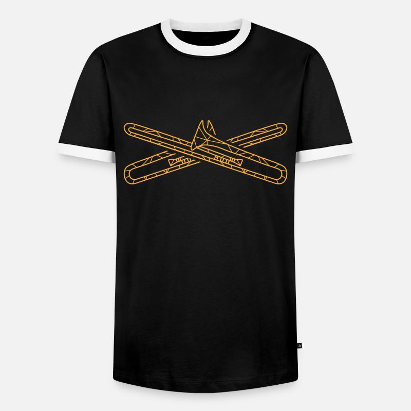 trombone - Men's Ringer Shirt - black/white