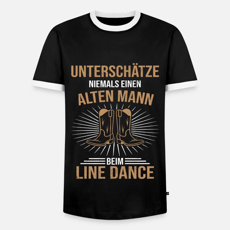 Line Linedance - Men's Ringer Shirt - black/white