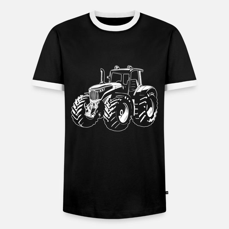 tractor - Men's Ringer Shirt - black/white