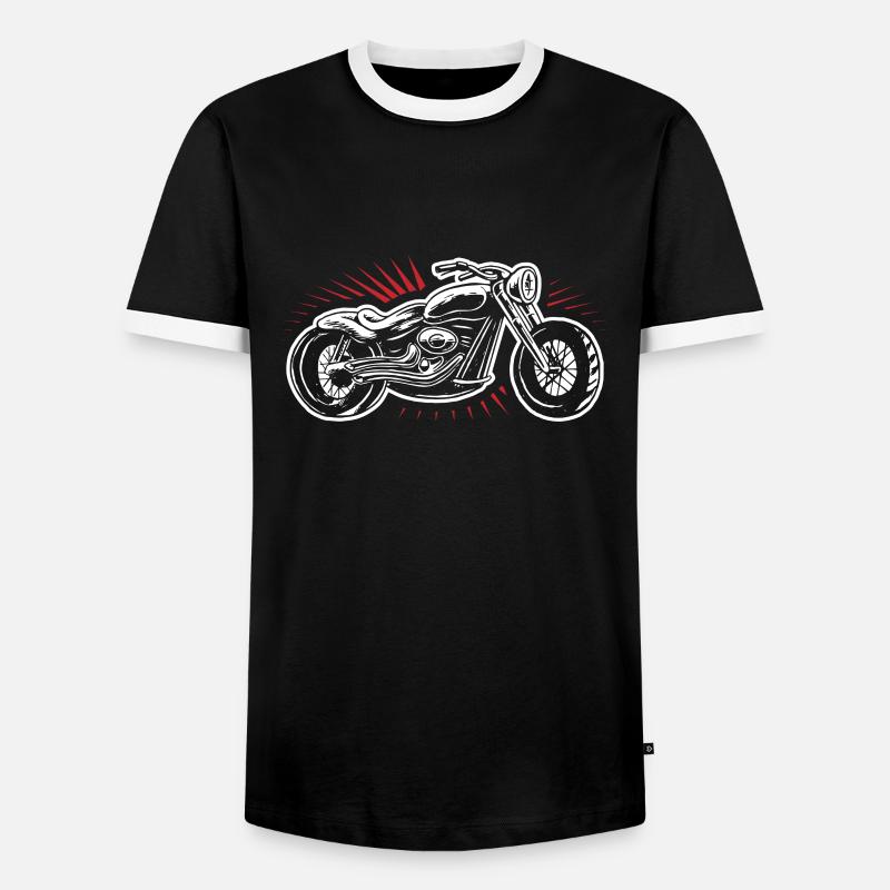 Motorrad - Männer Kontrast-T-Shirt - Schwarz/Weiß