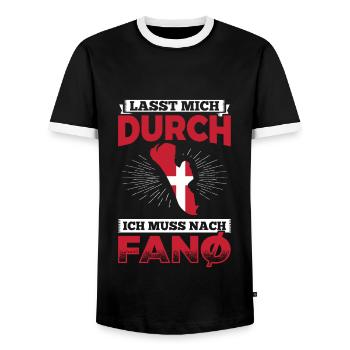 Fanö Dänemark Fanø - Männer Kontrast-T-Shirt - Schwarz/Weiß - Vorne - AI Model Female 172 light (172cm) & AI Model Male 178 light (178cm)
