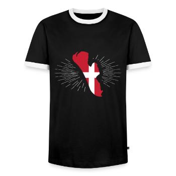Fanö - Männer Kontrast-T-Shirt - Schwarz/Weiß - Vorne - AI Model Female 172 light (172cm) & AI Model Male 178 light (178cm)