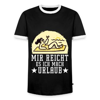 Mir reichts, ich mach Urlaub! Ferien, Sommer Sonne - Männer Kontrast-T-Shirt - Schwarz/Weiß - Vorne - AI Model Female 172 light (172cm) & AI Model Male 178 light (178cm)