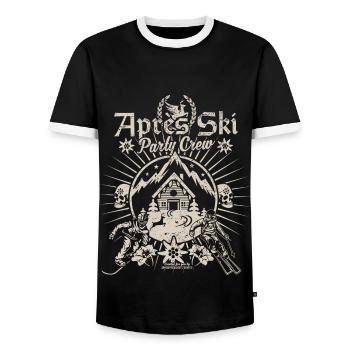 Apres Ski Party Crew - Männer Kontrast-T-Shirt - Schwarz/Weiß - Vorne - AI Model Female 172 light (172cm) & AI Model Male 178 light (178cm)