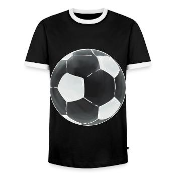 Footballs Sticker Black White Football - Men's Ringer Shirt - black/white - Front - AI Model Female 172 light (172cm) & AI Model Male 178 light (178cm)