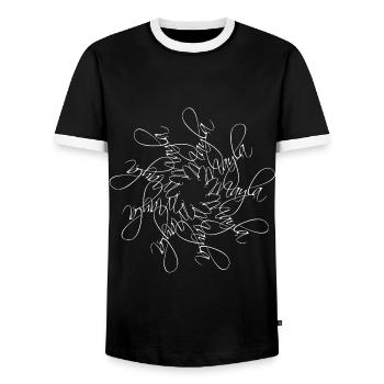 Mayla Nom Nom Mandala - T-shirt contrasté Homme - noir/blanc - Devant - AI Model Female 172 light (172cm) & AI Model Male 178 light (178cm)
