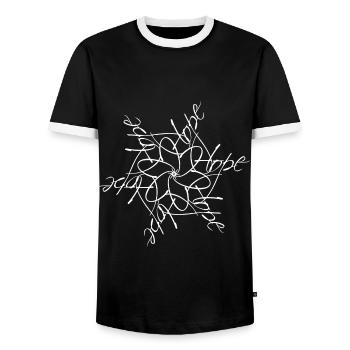 Hope Hope Name Name Mandala - Men's Ringer Shirt - black/white - Front - AI Model Female 172 light (172cm) & AI Model Male 178 light (178cm)