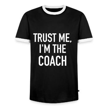 TRUST ME, I AM THE COACH - T-shirt contrasté Homme - noir/blanc - Devant - AI Model Female 172 light (172cm) & AI Model Male 178 light (178cm)