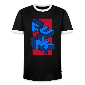 Funky funk music - Men's Ringer Shirt - black/white - Front - AI Model Female 172 light (172cm) & AI Model Male 178 light (178cm)
