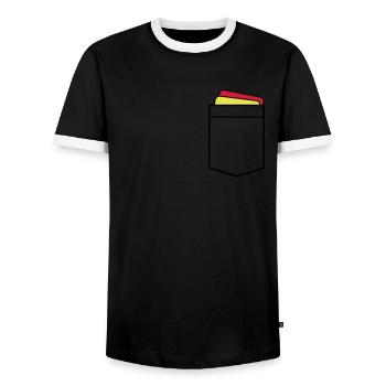 Schiedsrichter - Männer Kontrast-T-Shirt - Schwarz/Weiß - Vorne - AI Model Female 172 light (172cm) & AI Model Male 178 light (178cm)