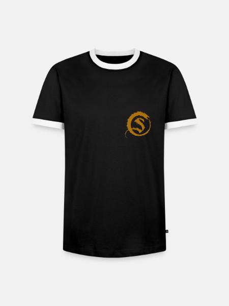 Hobbit S kistelogo til Smaug med dragesymbol - Herre kontrast-T-shirt - sort/hvid