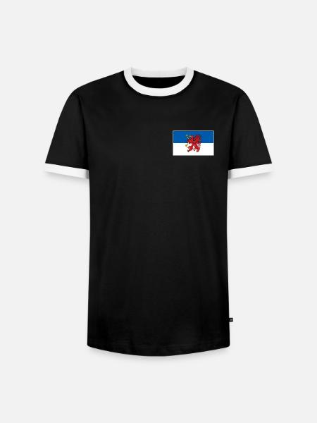 Pommern Flagge - Männer Kontrast-T-Shirt - Schwarz/Weiß