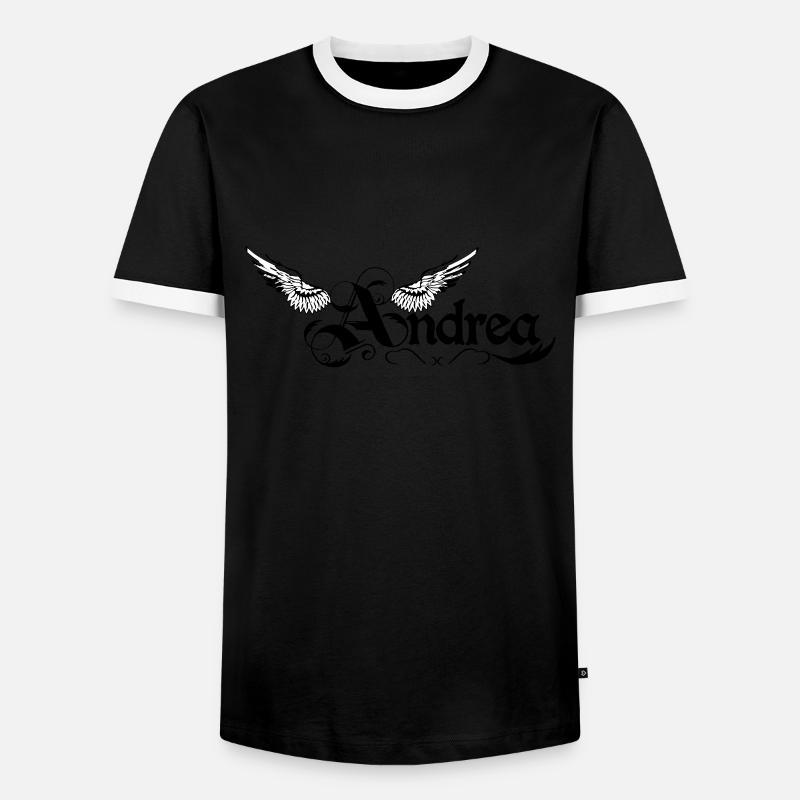 Andrea 2 - Männer Kontrast-T-Shirt - Schwarz/Weiß