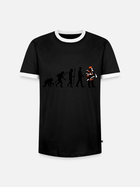 evolution_feuerwehrmann_012015_c_3c - Männer Kontrast-T-Shirt - Schwarz/Weiß
