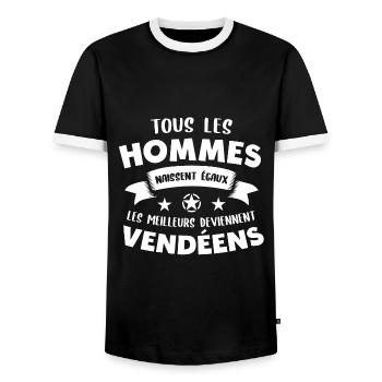 Vendéen cadeau drôle homme région Vendée - T-shirt contrasté Homme - noir/blanc - Devant - AI Model Female 172 light (172cm) & AI Model Male 178 light (178cm)