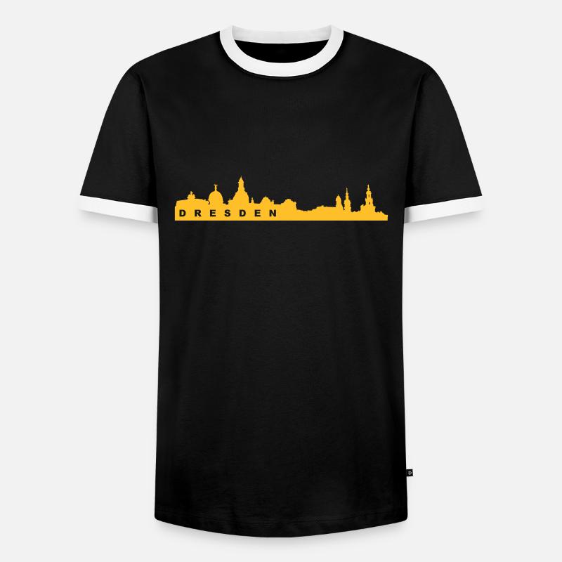 Dresden Skyline - Männer Kontrast-T-Shirt - Schwarz/Weiß