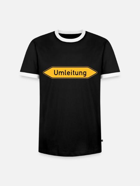 Umleitung Doppelt - Männer Kontrast-T-Shirt - Schwarz/Weiß