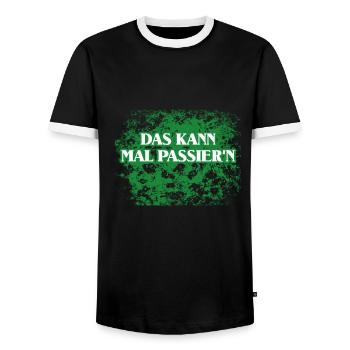 kann passieren - Männer Kontrast-T-Shirt - Schwarz/Weiß - Vorne - AI Model Female 172 light (172cm) & AI Model Male 178 light (178cm)