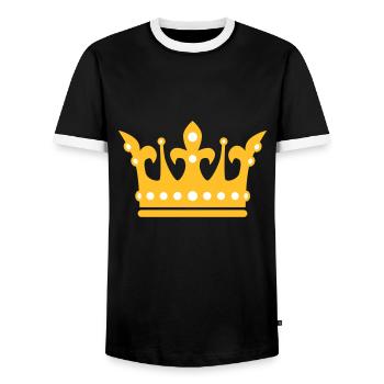 Krone / Crown 2c - Männer Kontrast-T-Shirt - Schwarz/Weiß - Vorne - AI Model Female 172 light (172cm) & AI Model Male 178 light (178cm)