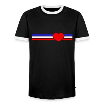 Schleswig-Holstein Herz - Männer Kontrast-T-Shirt - Schwarz/Weiß - Vorne - AI Model Female 172 light (172cm) & AI Model Male 178 light (178cm)