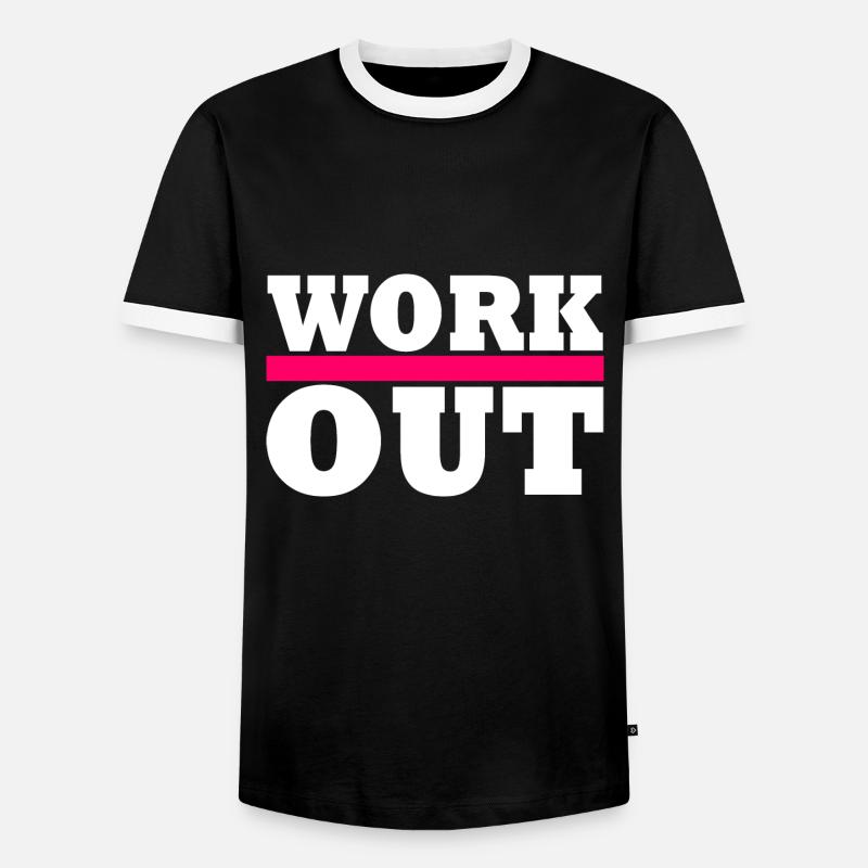 Workout - Männer Kontrast-T-Shirt - Schwarz/Weiß