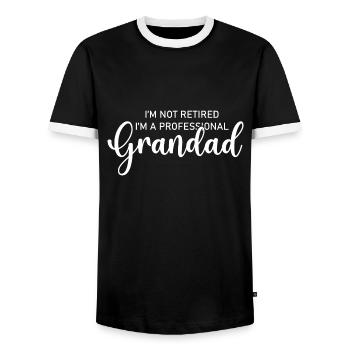 Grand-père professionnel .Grandad The Legend - T-shirt contrasté Homme - noir/blanc - Devant - AI Model Female 172 light (172cm) & AI Model Male 178 light (178cm)